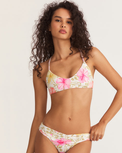 Hurley Island Style Reversible Floral Print Bikini Hipster Swim