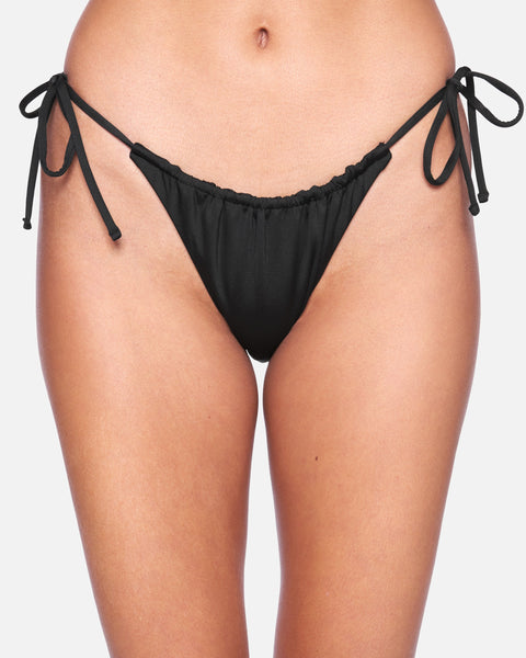 Periwinkle - Solid Slider Tie Side Cheeky Bikini Bottom