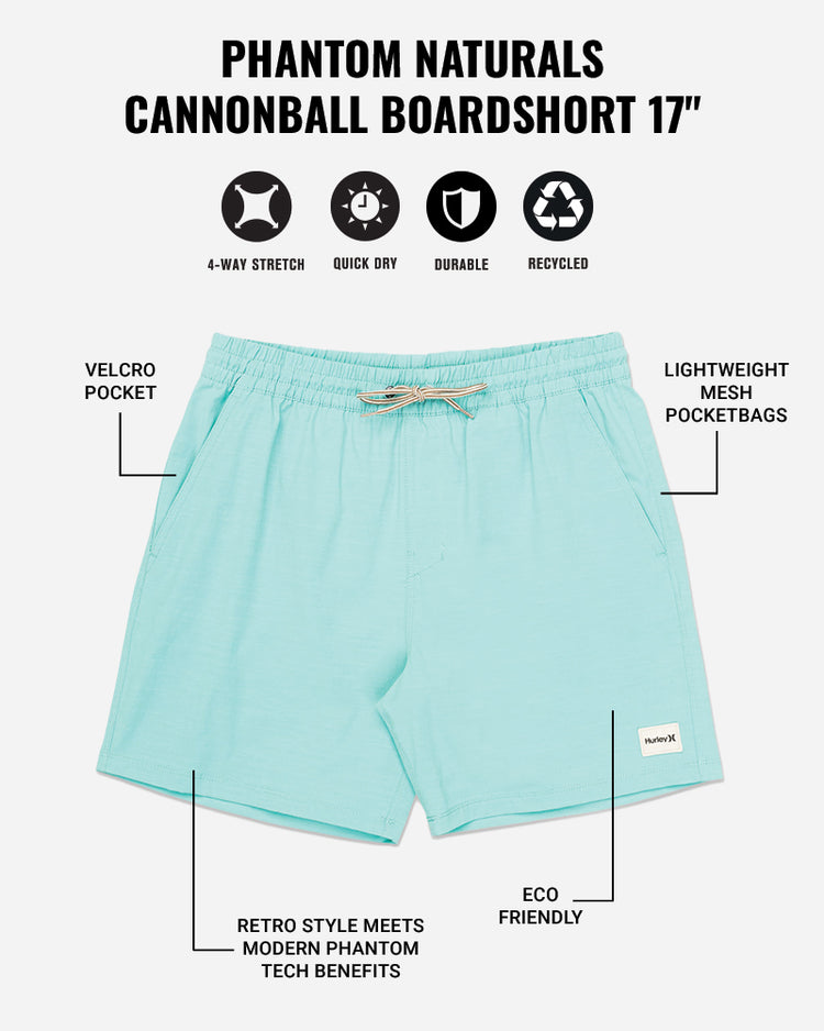 PHANTOM NATURALS CANNONBALL BOARDSHORT 17"