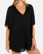 Solid Button Front Tunic