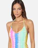 Rainbow Ombre Halter Mini Dress