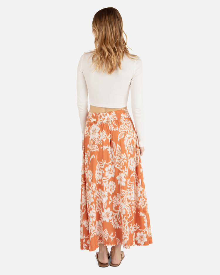 Floral Ikat Midi Skirt