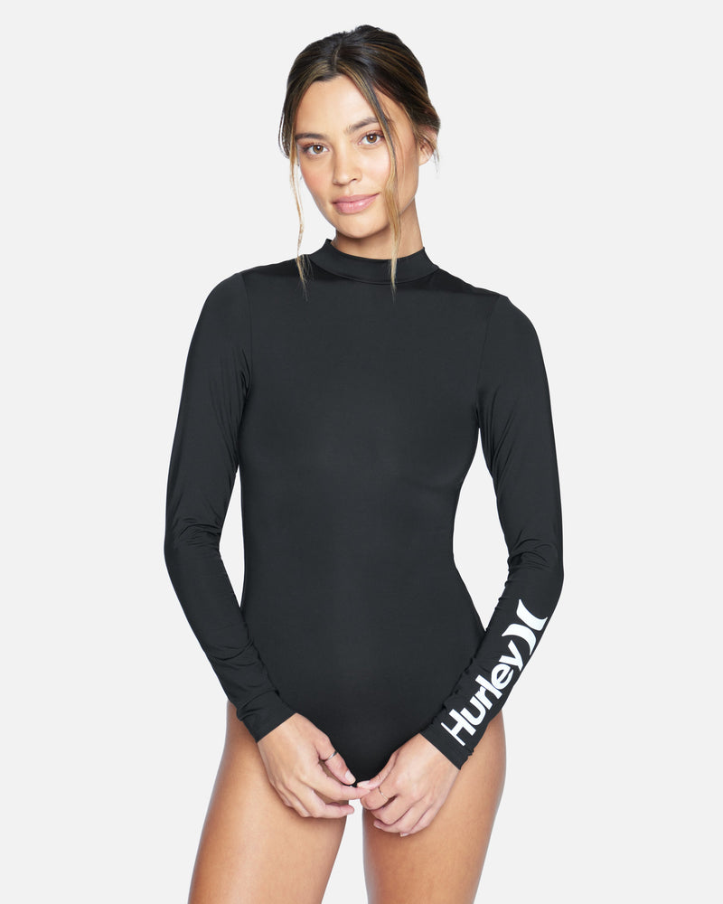 Black - One and Only Solid Long Sleeve Retro Surf Suit | Hurley