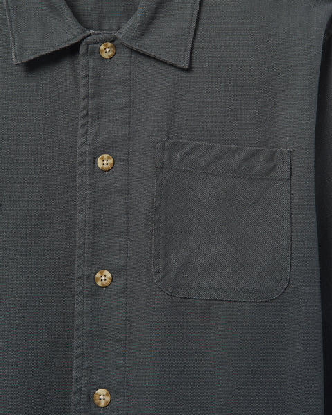 Dark Stone Grey - Bixby Canvas Long Sleeve Shirt | Hurley